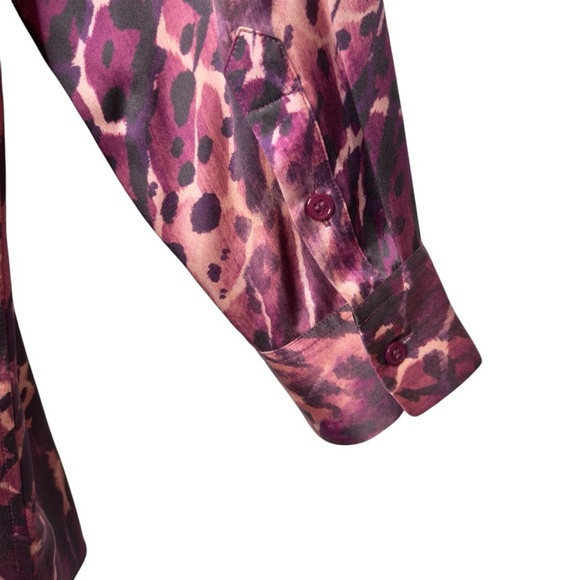 Soft Surroundings Vivi Silk Animal Print Button Up Women’s Flowy Blouse Sz XL - Picture 6 of 11